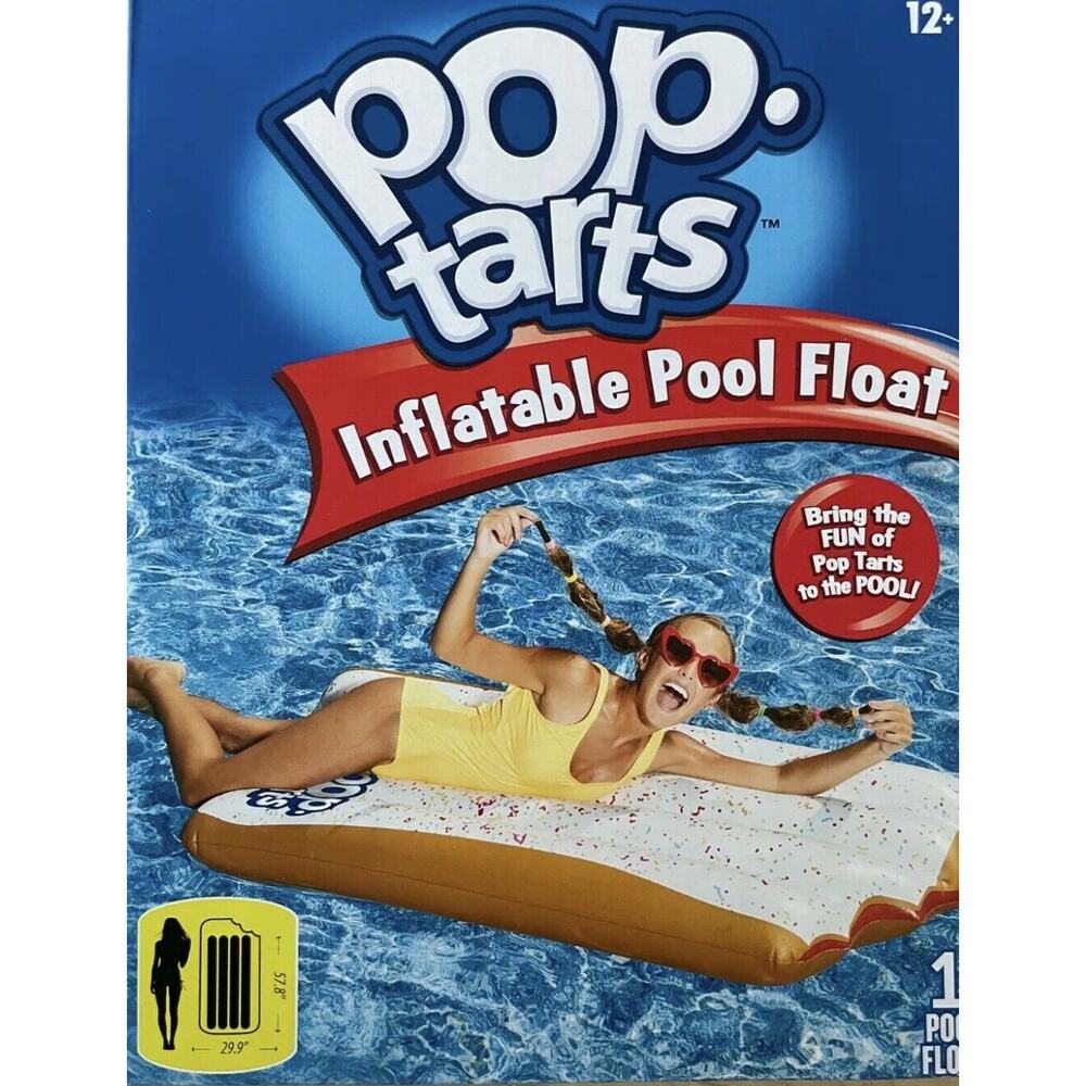 Pop Tarts Inflatable Pool Raft Float Floatie 57.8 x 29.9" Sealed Box Strawberry